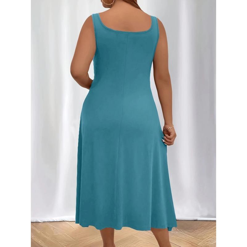 DAFIFY Dámská móda Léto Jaro Jednobarevný potisk Podvazky bez rukávů Ležérní šaty s vysokým pasem