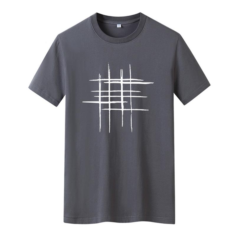 Einfaches kreatives Design Line Cross Print Baumwoll-T-Shirts Sommerstil Kurzarm-Männer-T-Shirt
