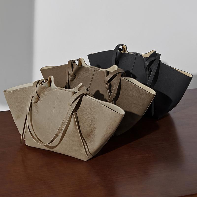 Velké kabelky přes rameno z pravé kůže pro ženy Luxusní značkové trapézové peněženky Tote Dámské kabelky