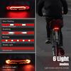 Luz Trasera Inteligente para Bicicleta con Portaequipajes, Intermitentes y Luz de Freno, Encendido/Apagado Automático, Recargable por USB, Control Remoto Inalámbrico, Bocina de Bicicleta, Alarma, Luz Trasera para Bicicleta