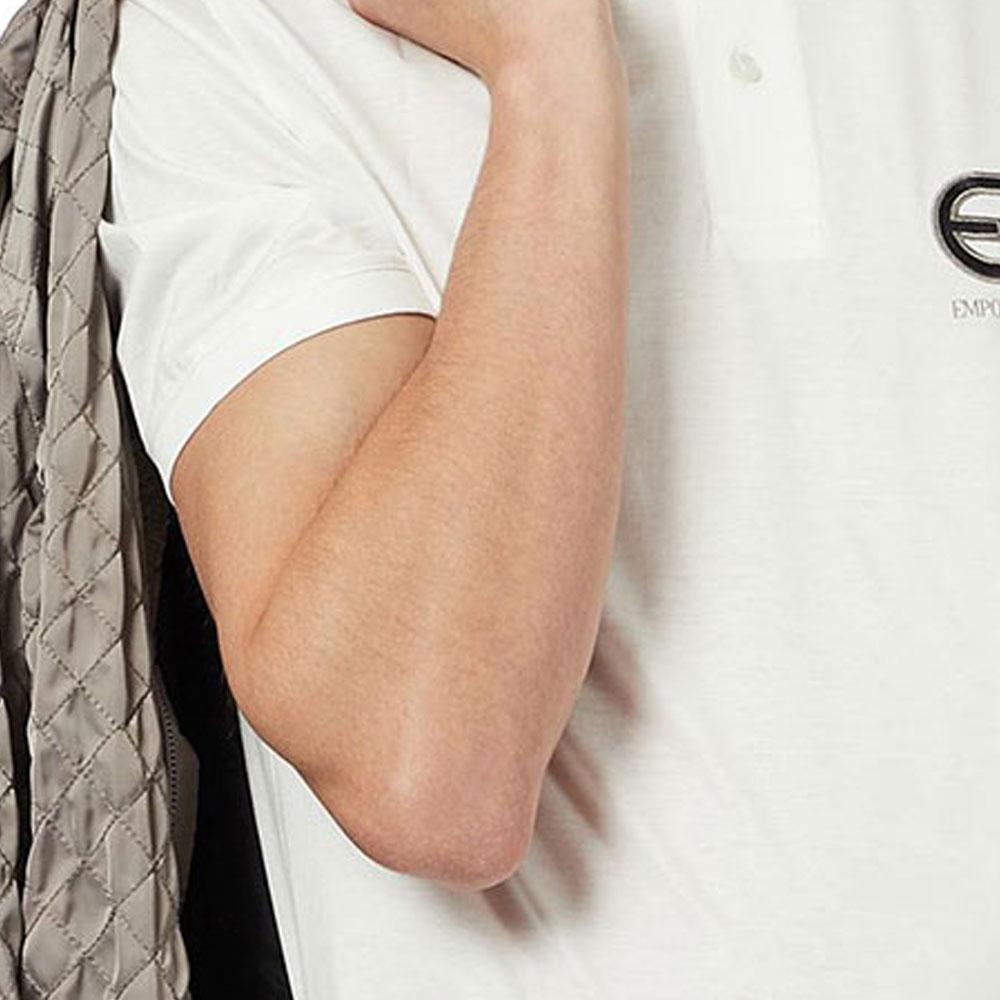 Emporio Armani Geometric Pattern Logo Short Sleeve Polo Shirt Men tops White 3K1FB7-1JUVZ-0101