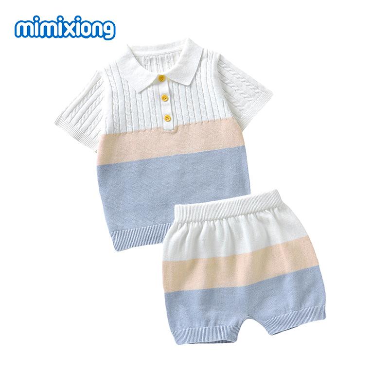 

Комплект детской хлопковой одежды для новорожденных и мальчиков, летние хлопковые футболки с короткими рукавами + шорты, спортивные костюмы, одежда для малышей 0–18 м