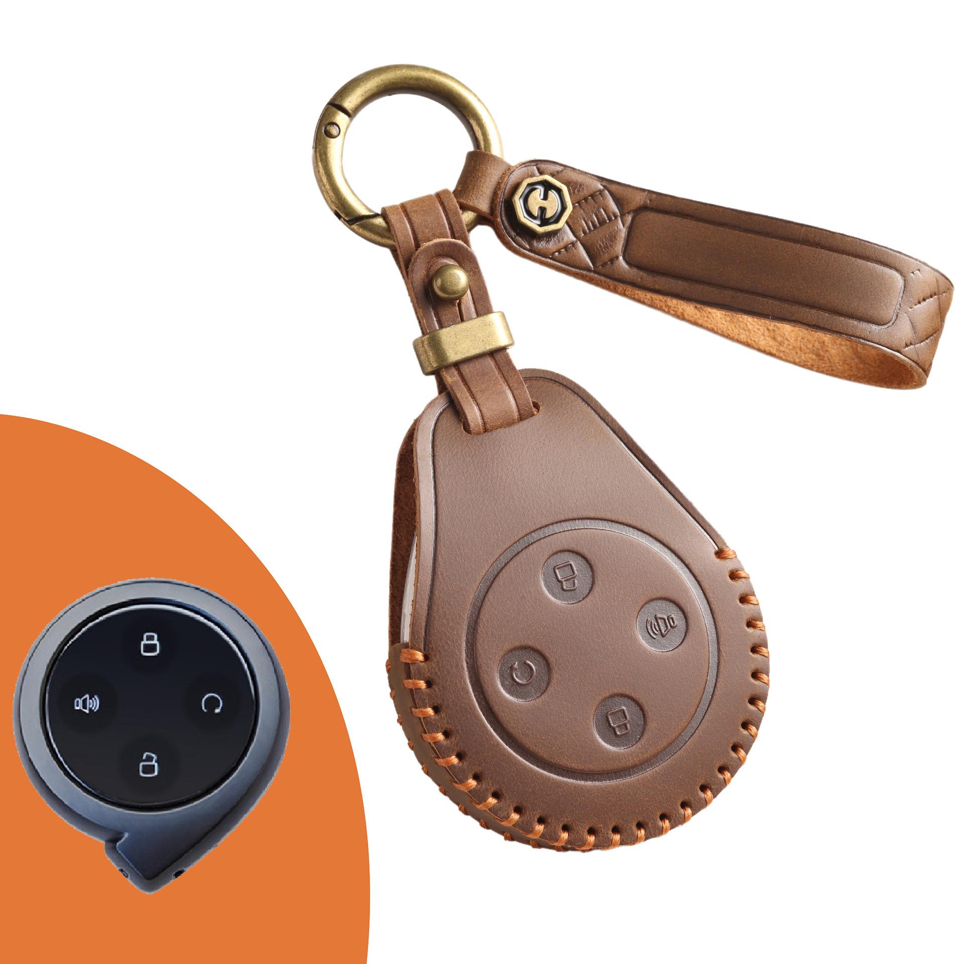 

Applicable to 2024 Great Wall Shanhai Cannon key cover leather new Great Wall Cannon pickup truck car key protection bag коричневый