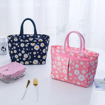 Süße Lunchtasche mit Gänseblümchen-Print, Wärmedämmung, große Kapazität, tragbare Picknick-Hängetasche, Lunchbox-Tasche fürs Büro, Lunchtaschen für die Schule