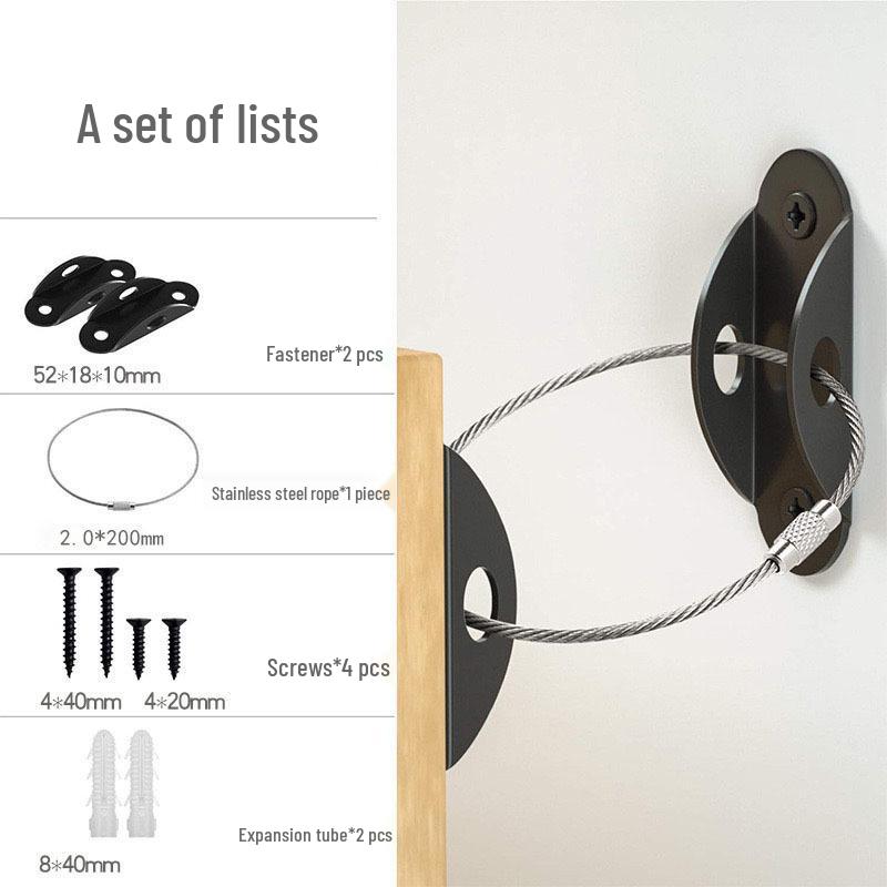 Children's Furniture Anti-Tip Metal Strap for Chest of Drawers and Wardrobe Stabilization