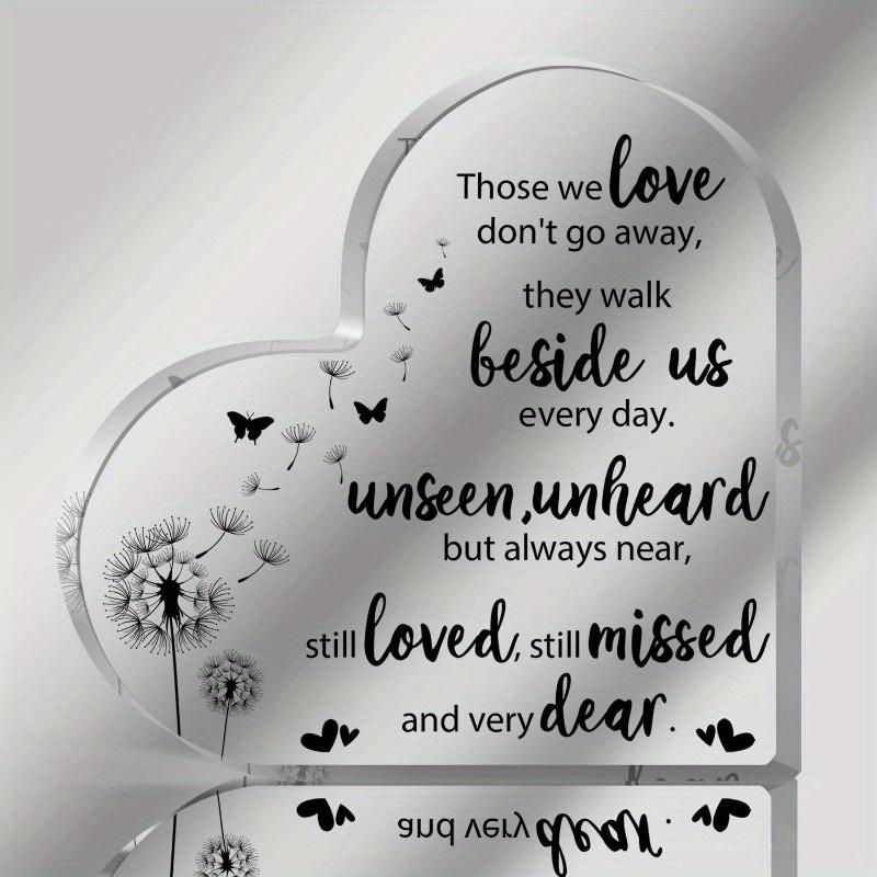 2D Flat Heart-shaped Acrylic Dandelions Desk Decor Plaque, Suitable for wall decoration, porch, room, villa, accents Home, Hallway, or Workplace - Rus