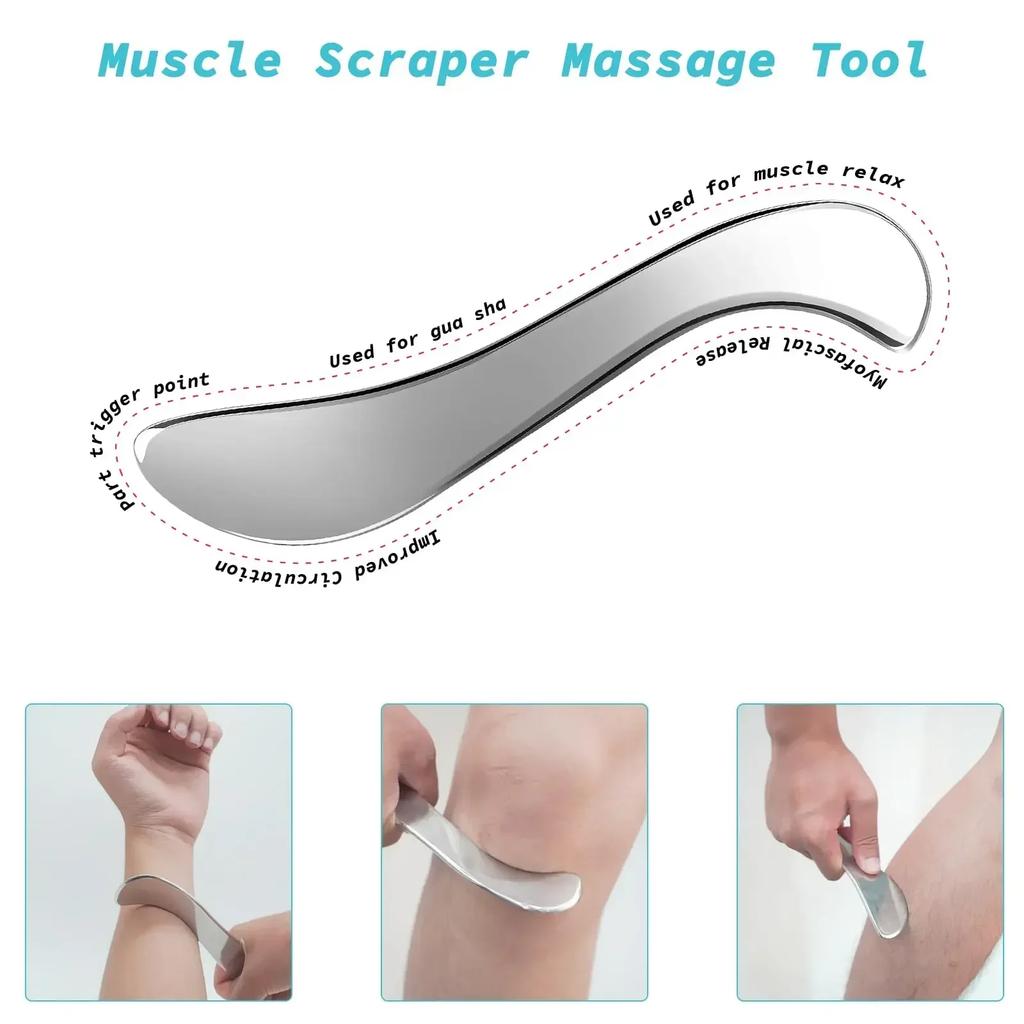 Gua Sha Tool Stainless Steel Muscle Full Body Skin Massage Tool Soft Tissue Myofascial Scraper Stuff Lymphatic Drainage Massager