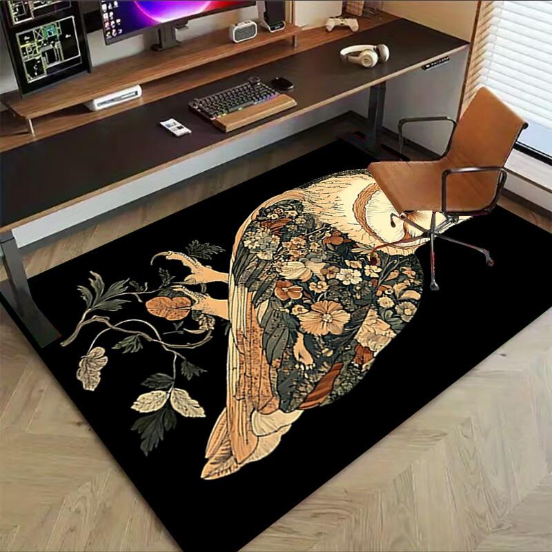 1pc owl floral Carpet Anti Slip Polyester Floor Mat for office.Bedroom