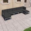 Day and Night - Day and Night 7-piece Garden Furniture Set with Gray Pine Wood Cushions