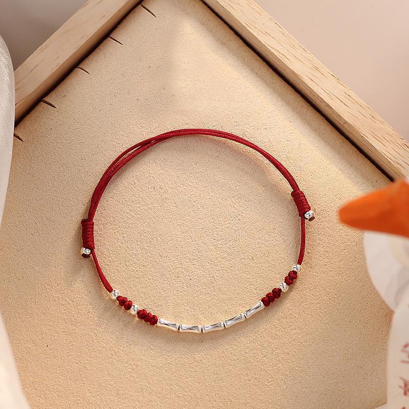 Lucky Bamboo Handmade Braided String Bracelets Couple Adjustable Bracelets Chinese Style Hand Rope Friends Gifts