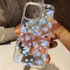 Fresh Blue Floral Pattern Clear Phone Case For iPhone 11 12 13 14 15 16 17 Pro Max 17 Air 14 15 Plus XS X XR Silicone Soft Cover
