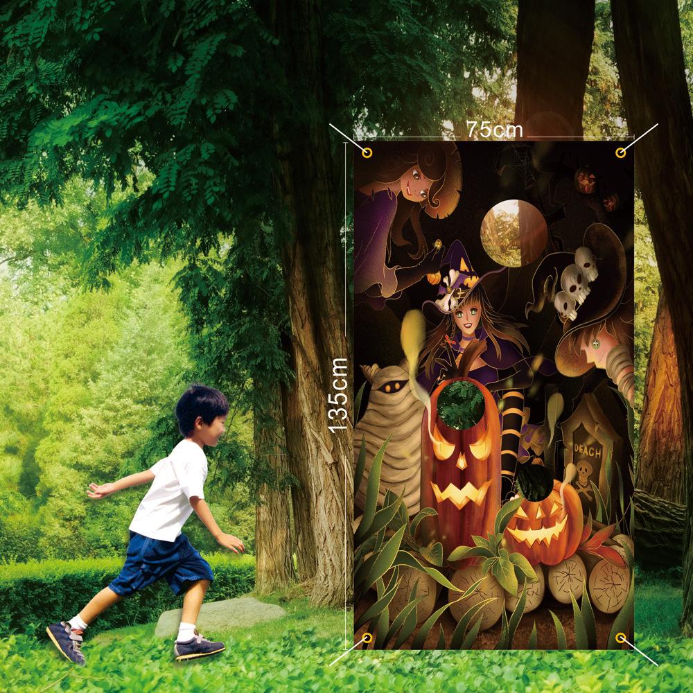 Halloween Sandbag Flag Courtyard Outdoor Children Game Pprops Decoration Pumpkin Skull Vampire Clown Witch Holiday Party Series