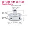 1 buc. Puleie de sincronizare 2GT Alezaj 6/8mm Roată dințată cu două fețe GT2 20T-60T 1:3 Roți Sincrone Imprimantă 3D pentru Lățime Curea 6/10mm