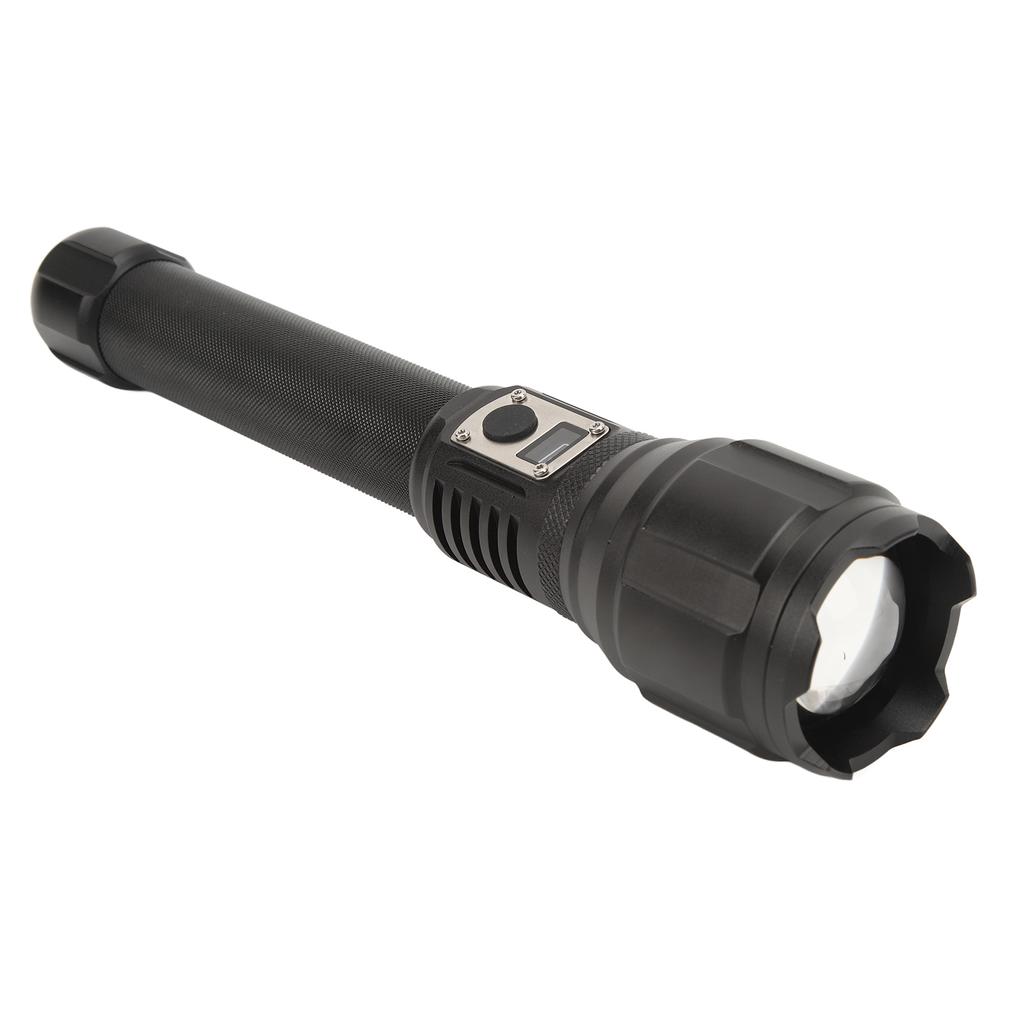 LED Flashlight with Electronic Display Type C USB Charging Waterproof Ultra Bright Flashlight for