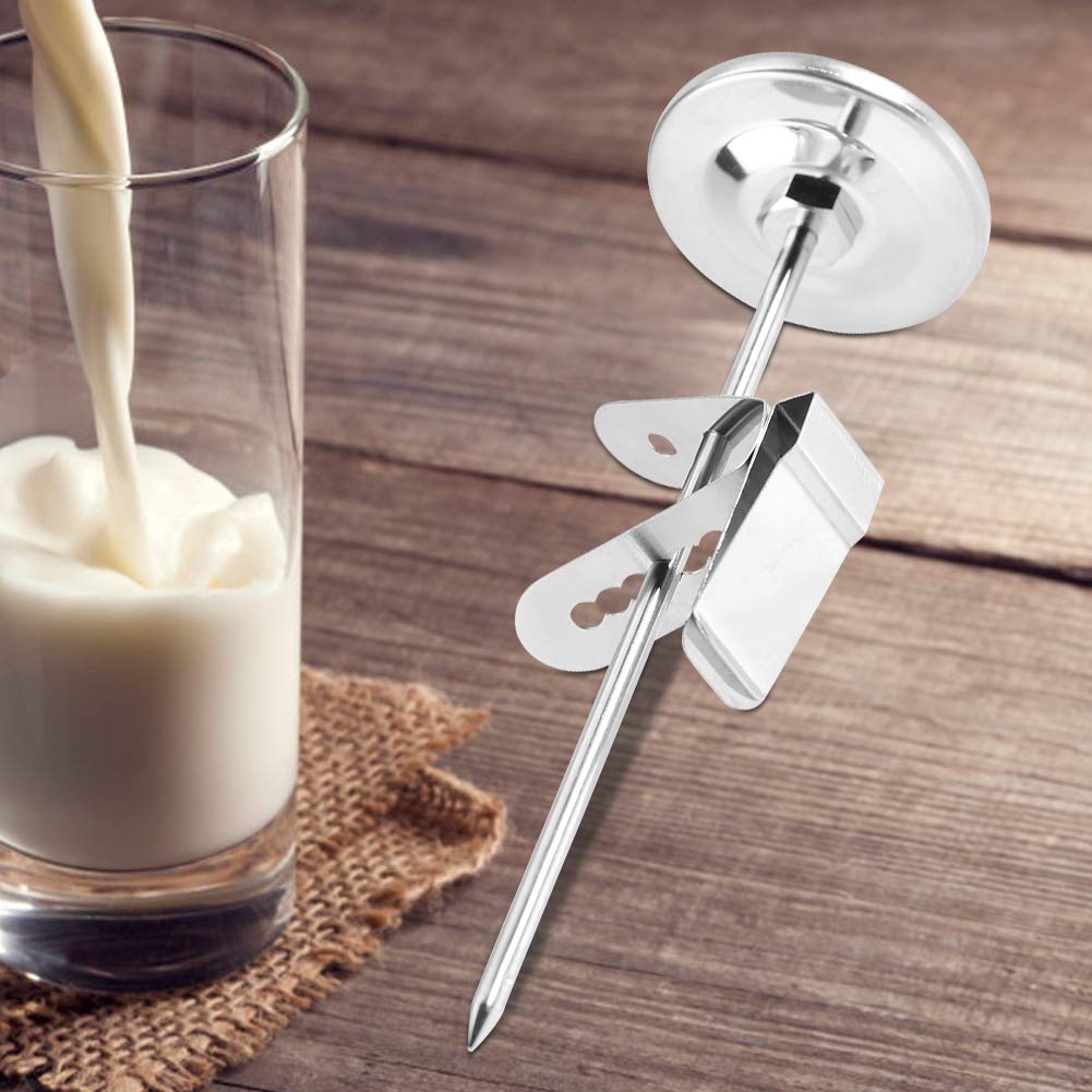 Portable Stainless Steel Cooking Thermometer for Instant Coffee, Milk, Latte, Steamed Milk, and More, with Easy-to-Clean Steel Probe, Suitable for