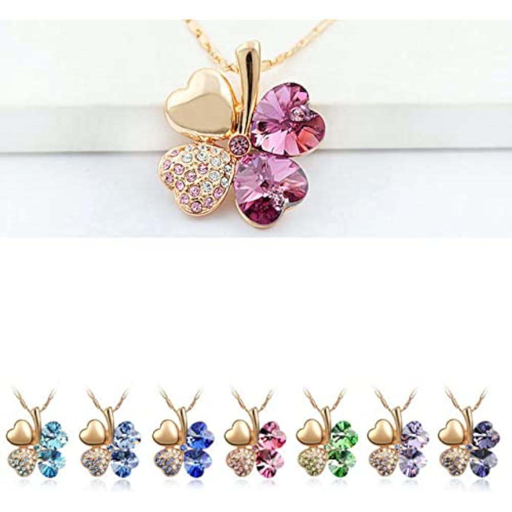 [Josepha Lorraine] Four Leaf Clover Necklace Women's Chain Present Pendant Popular Brand Silver K...