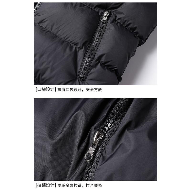 Winter Warm Thick Teen Solid Stand Collar Black Casual Zip Straight Hem Padded Vest