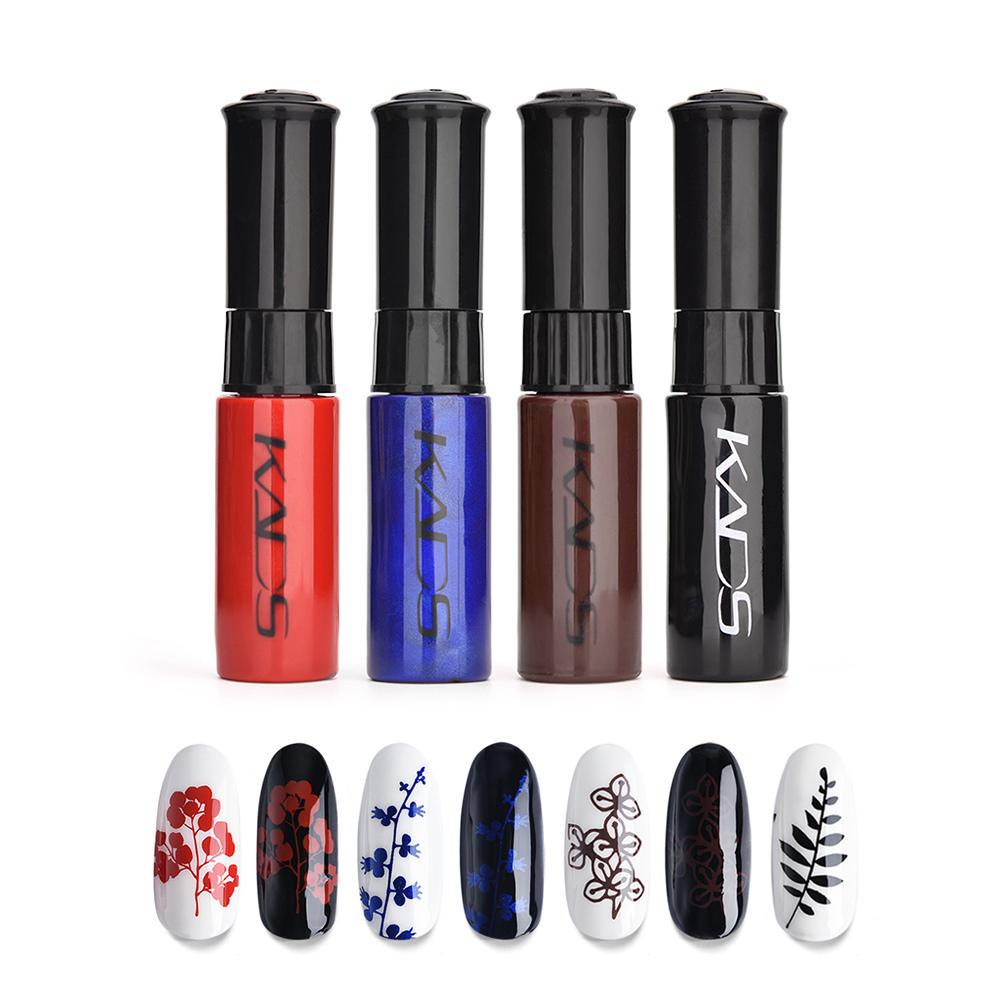 kads 4-teiliges Nagellack-Set, bunter Nagelstempellack zum Stempeln von Nailart-Drucklack