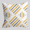 Geometric Pillowcase, Yellow and Gray Geometric Peach Skin Velvet Printed Pillow Cushion Cover, Sofa Car Backrest
