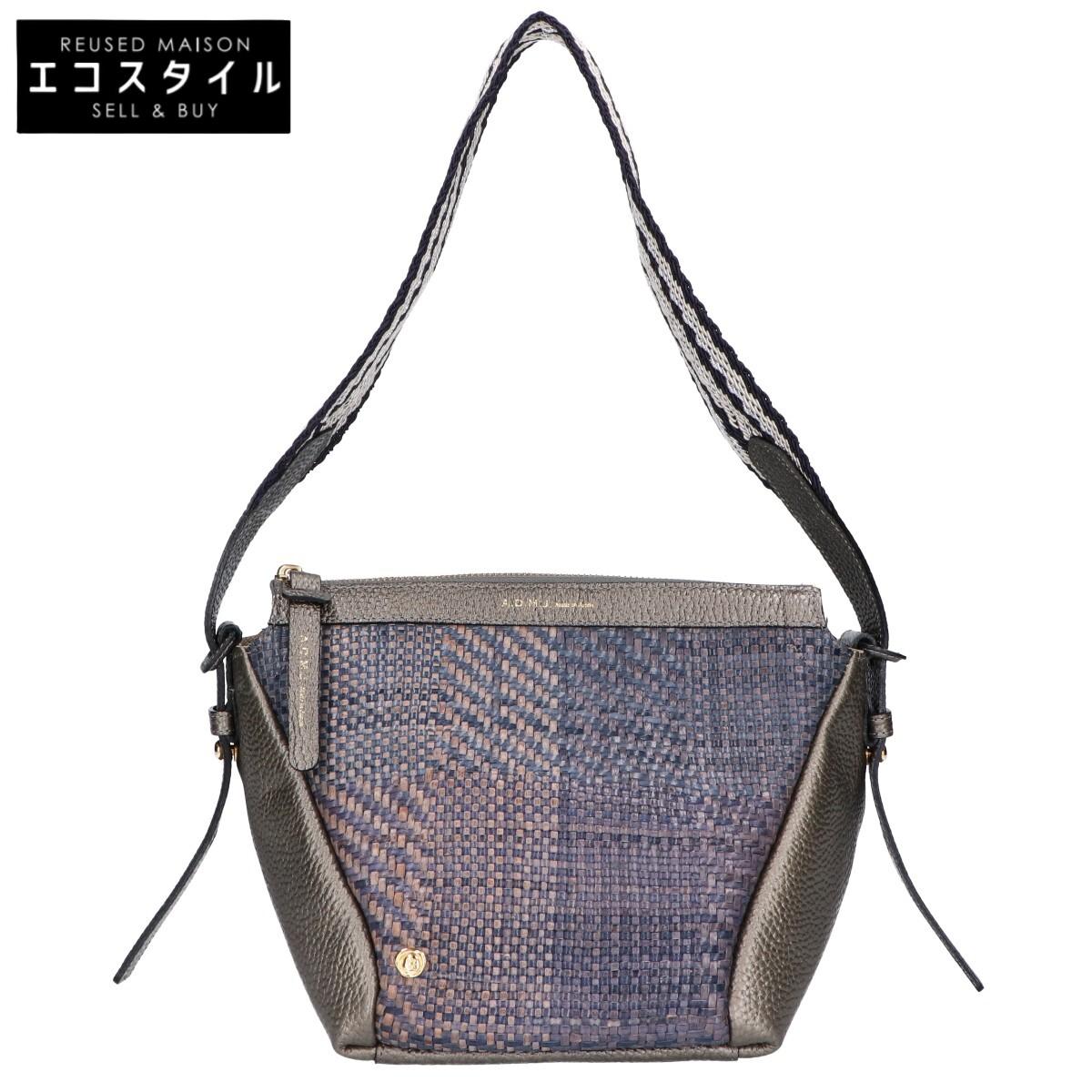 

A.D.M.J. Accessoires De Mademoiselle [Excellent Condition] Goat Leather x Mesh One Shoulder Bag/ Handbag grayUsed