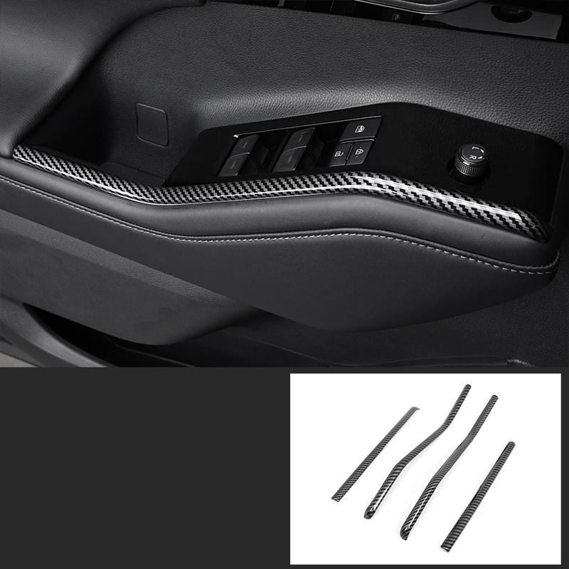 For Toyota Highlander XU70 Refit   2022 Car Carbon Fiber Interior Mouldings Gear Panel Cover Frame Accessories For