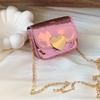 Girls Pu Childrens Peach Heart Mirror Bag Lightweight Material Kindergarten