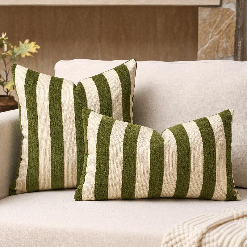 Randigt Chenille Dekoradopplagg - Modern Bohemisk Stil (Ingen insats)