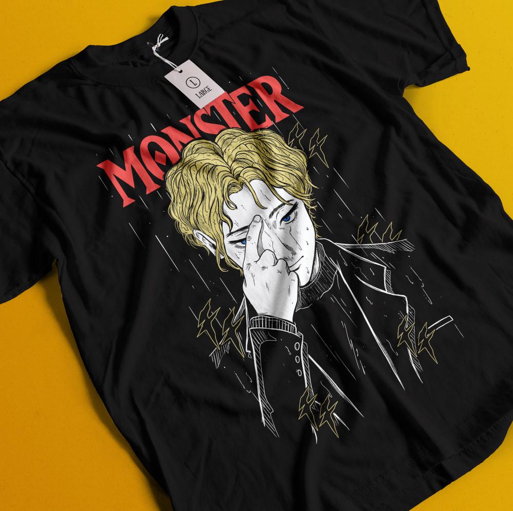 

Monster Johan liebert T-shirt Tenma naoki urasawa Gift Exclusive Shirt All Size 2XL
