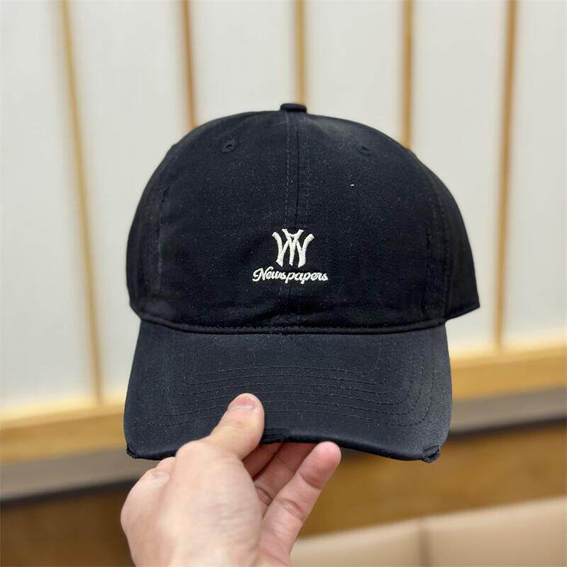Frühling und Sommer Gewaschene Nische Buchstabe Weiches Oberteil Baseballkappe Damen Einfach Amerikanische Straßenkappe Herren