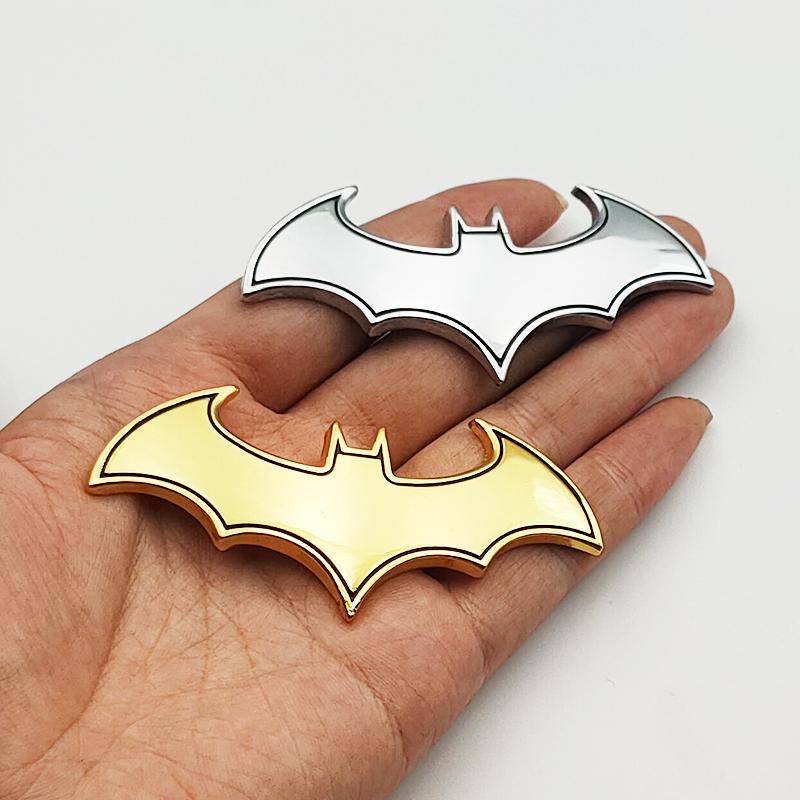 3d Metal Gold Chrome Black Bat Sticker Car Body Badge Fender Emblem Logo Decal Auto Car Stying Motorcycle Decoration Accessories