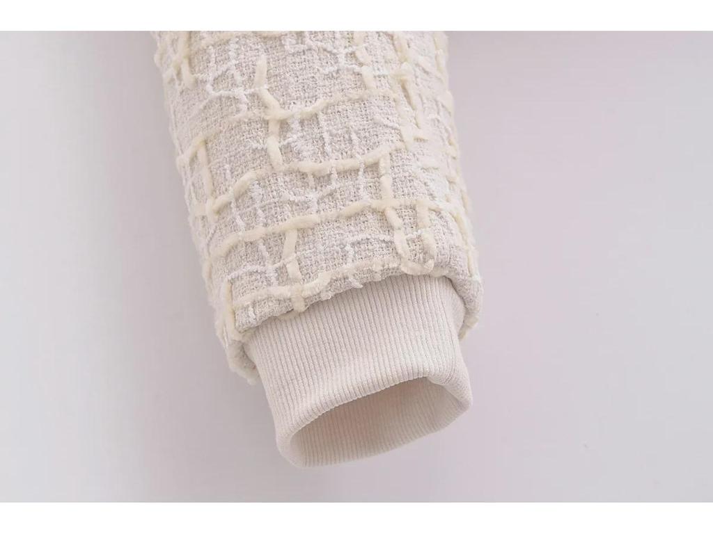 2024 Summer Women's Solid Color Textured Short Pilot Jacket