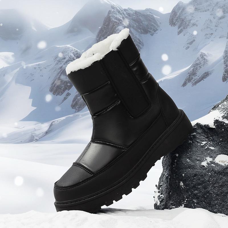 Winter outdoor women's shoes fashion large size women's outdoor sports snow boots velvet warm medium tube large cotton shoes