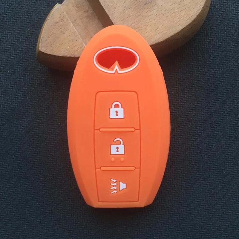 3 Buttons Silicone Car Key Case Cover Fob Remote Shell Protective Case For INFINITI EX FX QX JX Key Cover