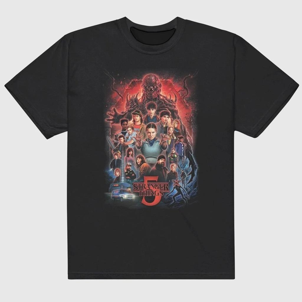 Cotton Men's Printed Hawkins College Bizarre Pattern, Women's Casual Fierce Demon Sportswear, Short Sleeved T-shirt