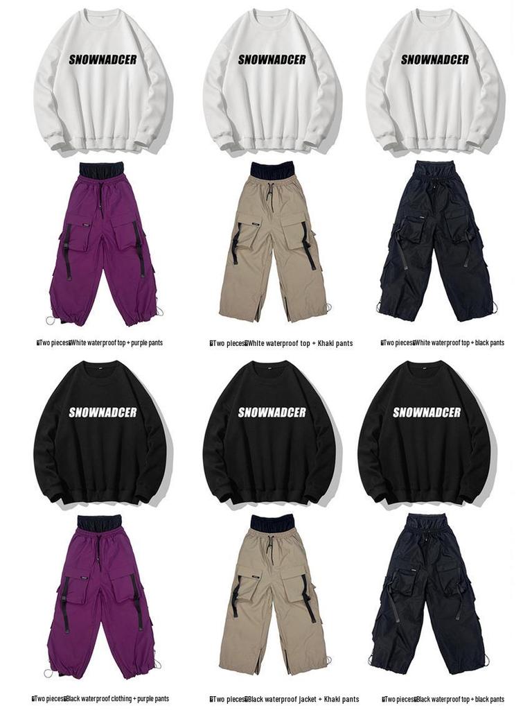 Wodoodporny kombinezon narciarski Xuexiang z wieloma kieszeniami - Grube, ciepłe spodnie śnieżne dla mężczyzn i kobiet