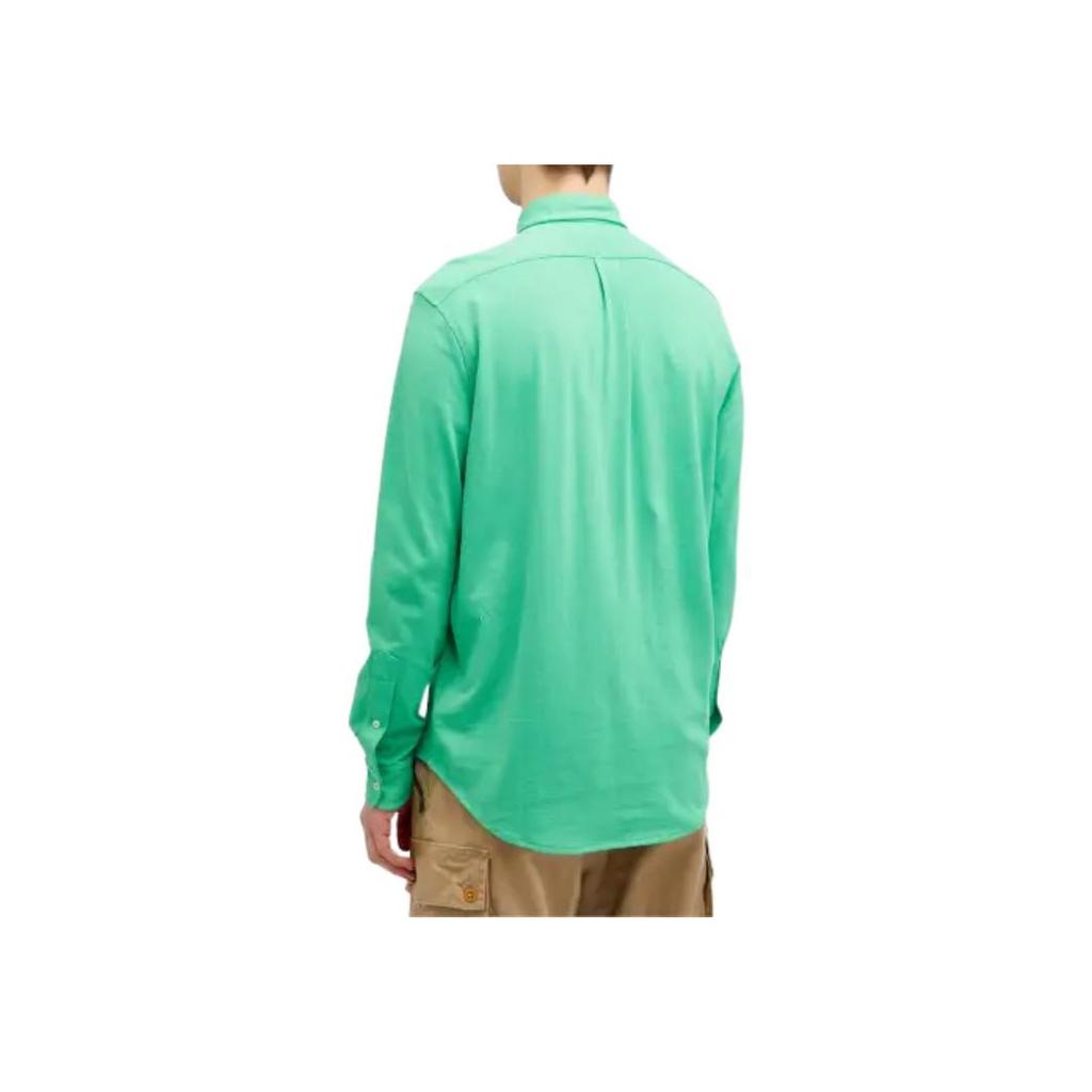 Polo Ralph Lauren Solid Color Single-Breasted Long Sleeve Shirt Men shirts Green 710654408-123