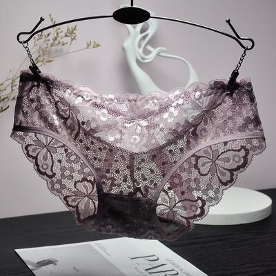 Sexy Underwear Perspective Lace Women Panties Floral Solid  Briefs Female Underpants Breathablle Women Lingerie