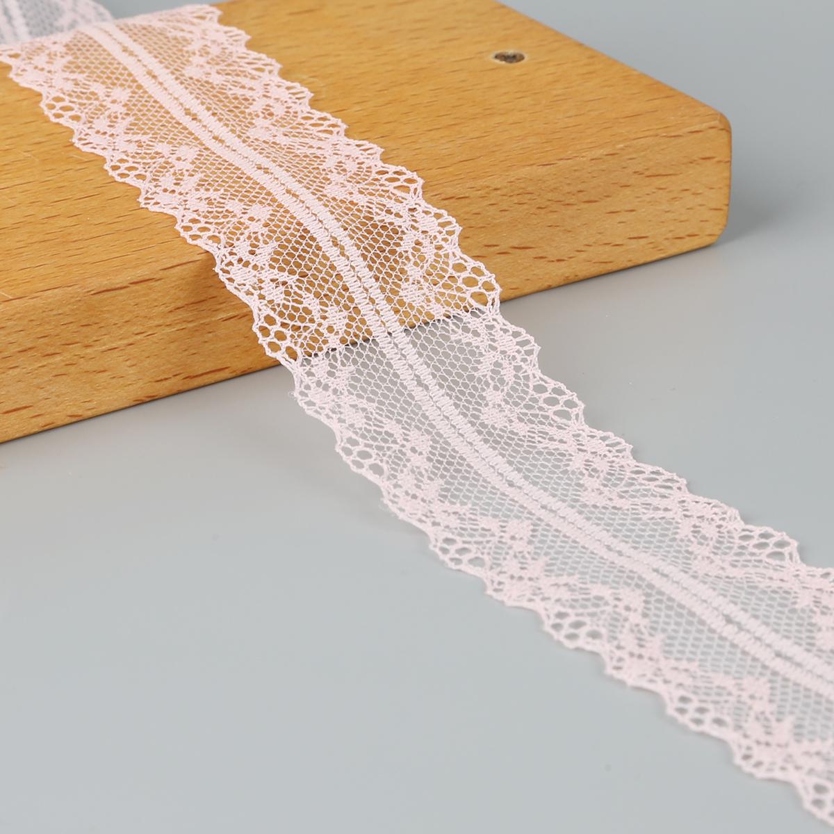 

Многоцветная красивая вышитая сетчатая кружевная бейка шириной 4 см, индивидуальная лента DIY Craft светло-розовый