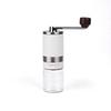 Stainless Steel Hand-Crank Coffee Grinder with Glass Hopper & Adjustable Multi-Gear Control