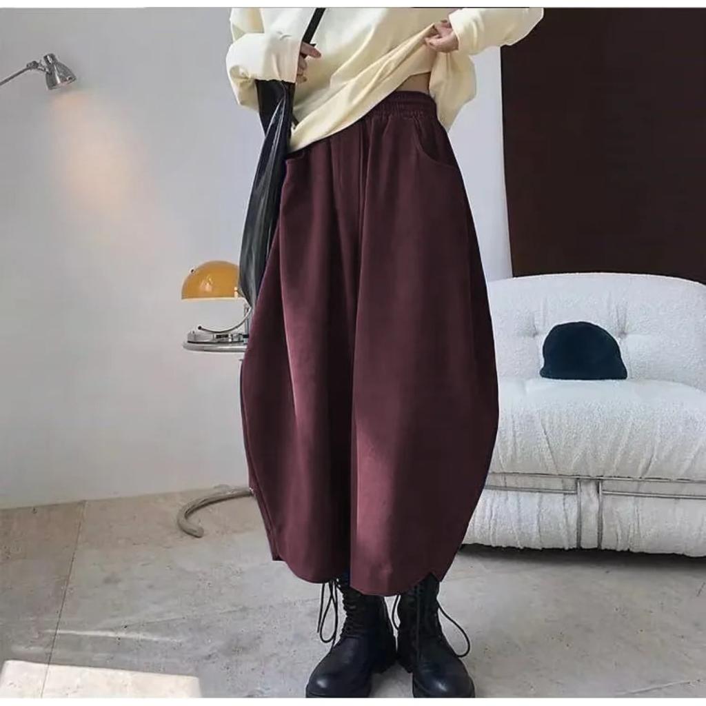 Herbst Freizeit Haremshose Damen Baumwolle High Waist Hose Retro Locker Pumphose Damen Übergröße Hose Baggy Jogginghose 5XL