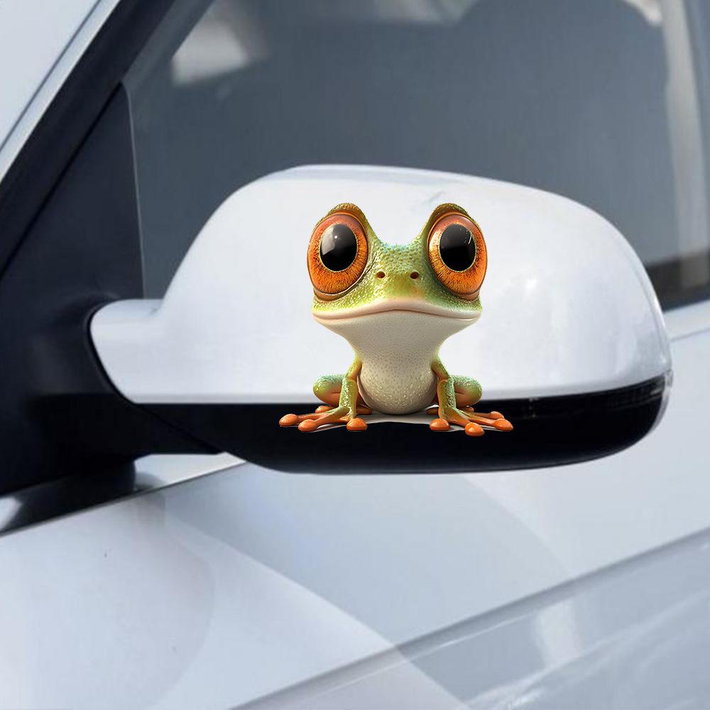Quirky Big-eyed Frog Glass Car Beautification Decoration Window Sticker