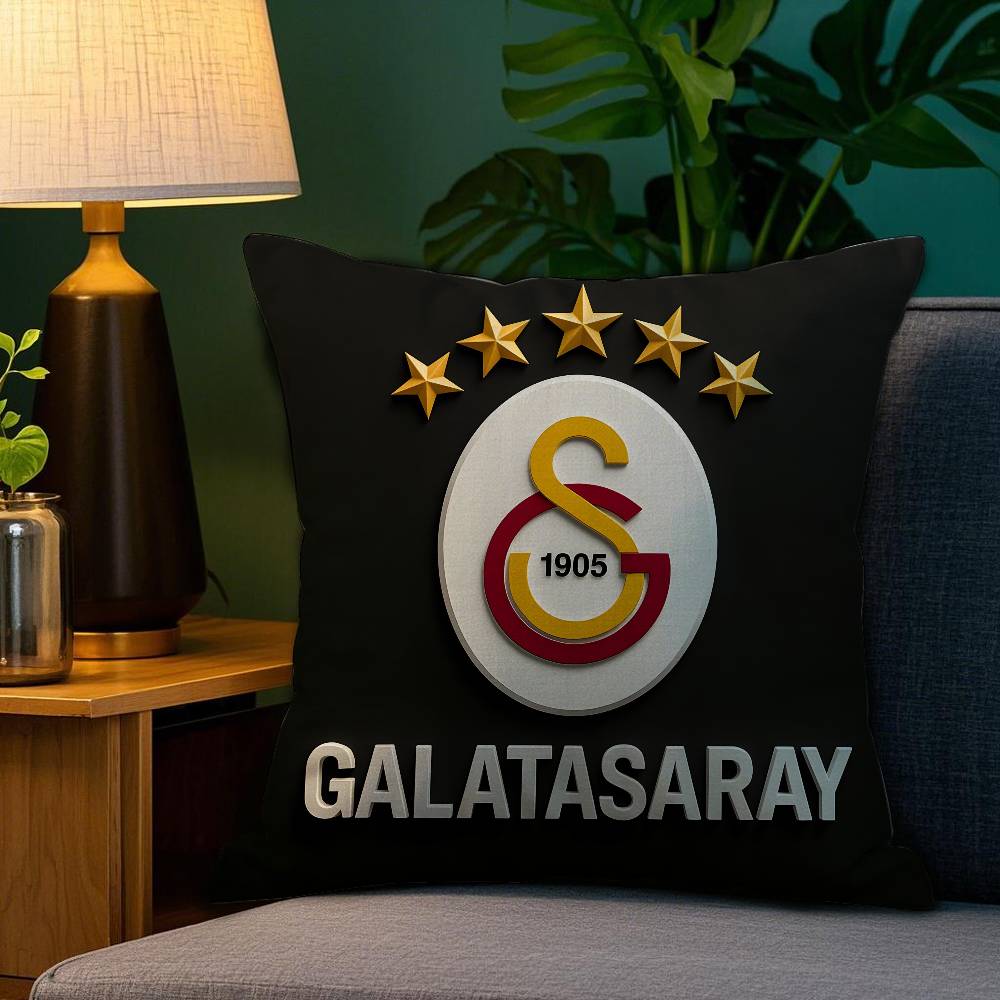 Club Logo Football G-Galatasarays Pillow Case Anti-Dustmite Pillowcase Invisible Zipper Silky Short Plush Sofa Cushion Cover