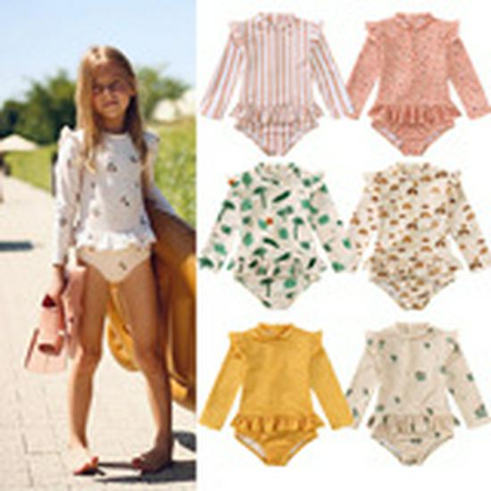 Costume da bagno intero da bambina con spalline e fantasia floreale - Carino Costume da bagno senza schiena per Estate e Primavera