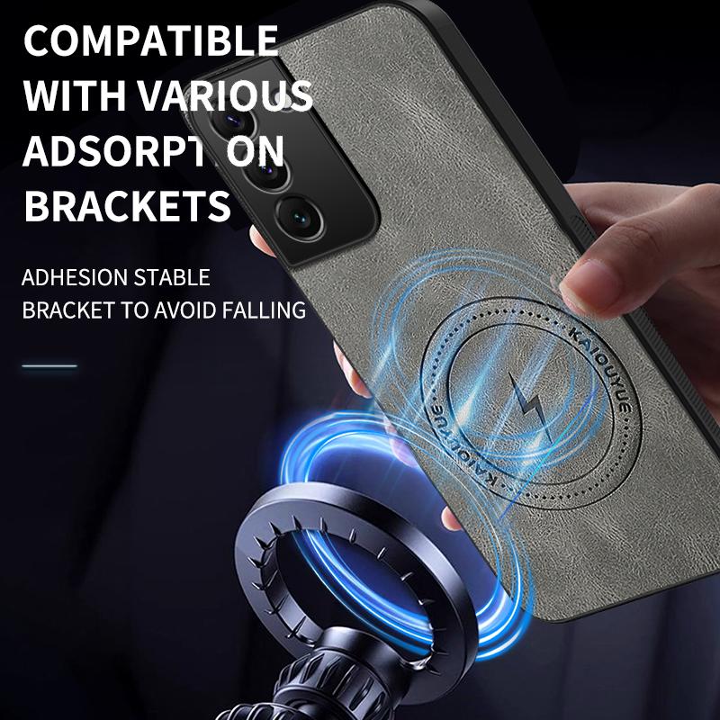 For Samsung S22 Plus Sheepskin Vintage Magnetic Leather Soft Case For Samsung Galaxy S22 Ultra Silicone Bumper Matte Phone Cover