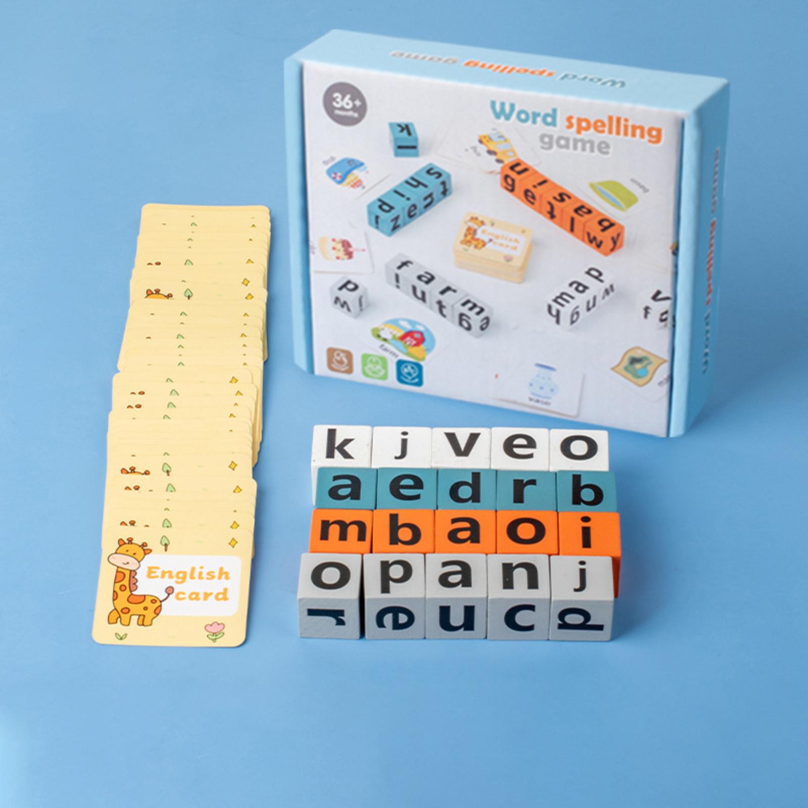 

Matching Letter Game Spelling Reading English Alphabet Wooden Letters Card Mat- Game Children Pre-school Learning Language Toys One Size