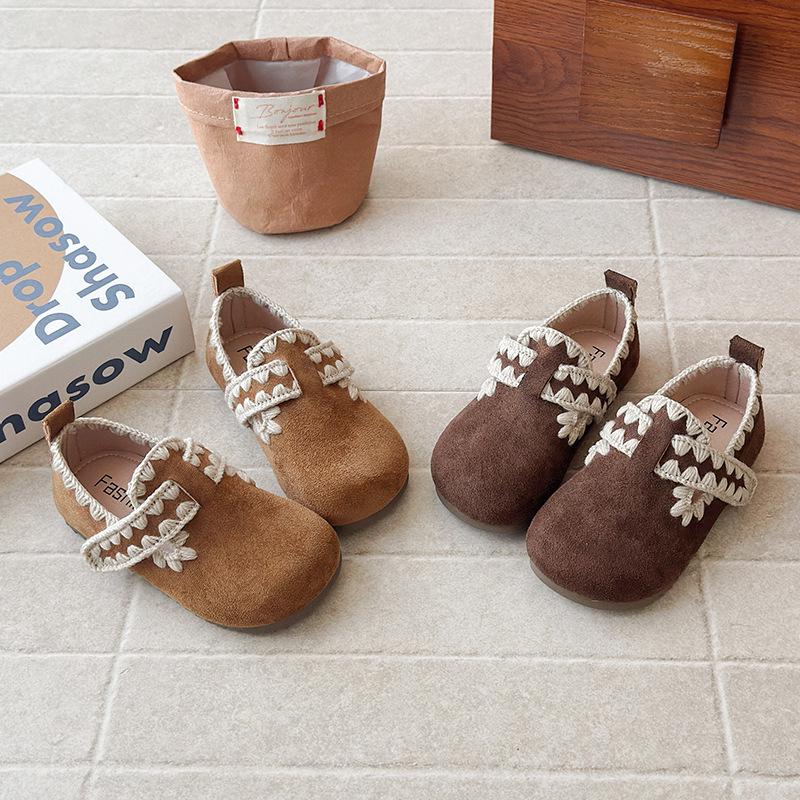 2026 Spring/Autumn Girls' Birkenstock Princess Leather Moccasins - Soft Sole Baby Shoes