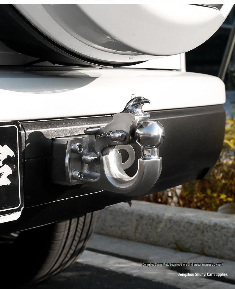 Shunyi Haval Modified Trailer Hitch Rear Stainless Steel 2nd Gen Ruffian Tiger Head Arm Hook Accessories