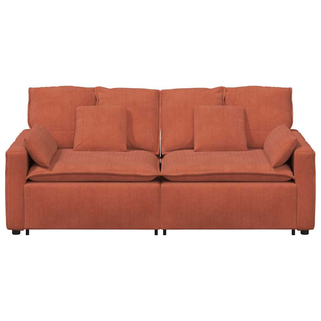 Modular Sofa with Cushions Red Orange