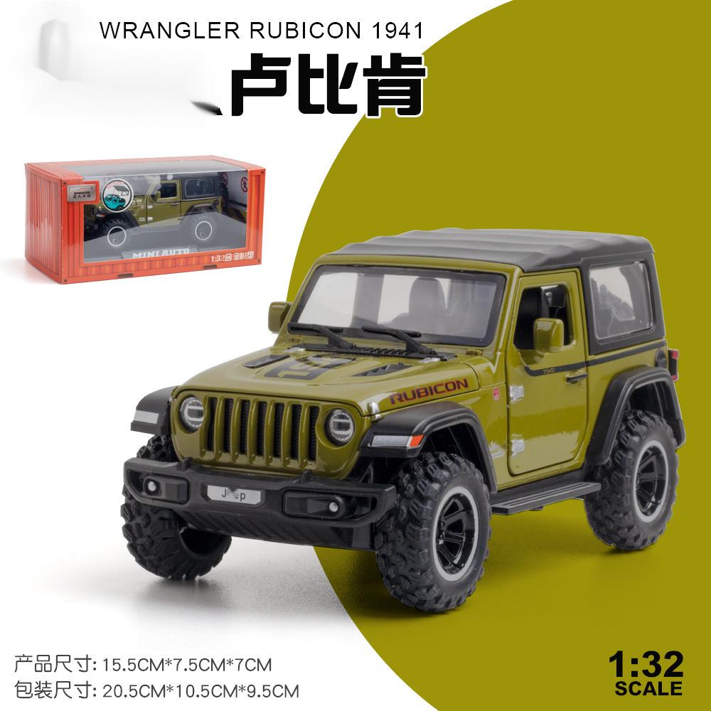 1:32 Jeeps Wrangler Rubicon Off-Road Alloy Model Car Toy Diecasts Metal Casting Sound and Light Car Toys For Children Toy Gift