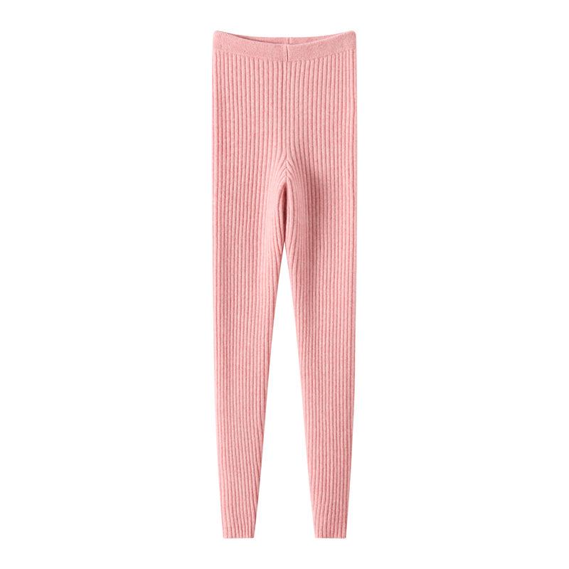 

Women s Autumn & Winter Cashmere Knit Base Layer Pants - Soft, Comfortable, Warm, Solid Color, Striped Versatile Fashion. Double Extra Large